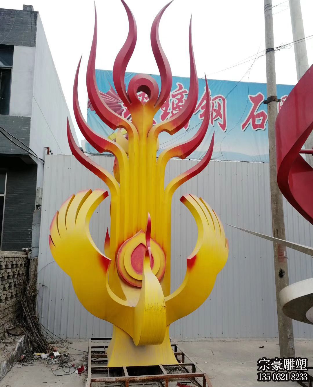 不銹鋼抽象火鳳凰雕塑 不銹鋼抽象火鳳凰雕塑