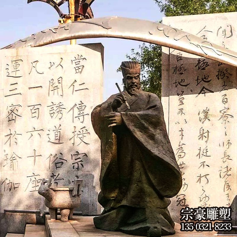 中國古代著名書法家柳公權銅雕塑像 中國古代著名書法家柳公權銅雕塑像